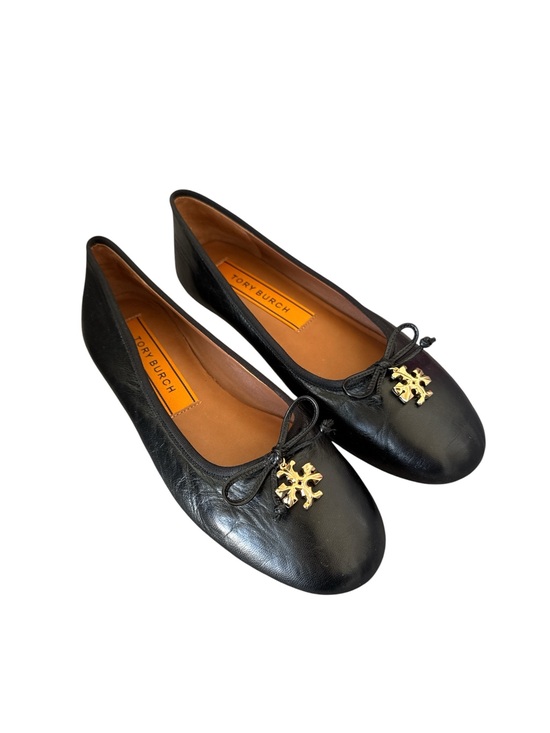 Shoes - Tory Burch Tory Charm Ballet Flats Black Goat Leather Size 8